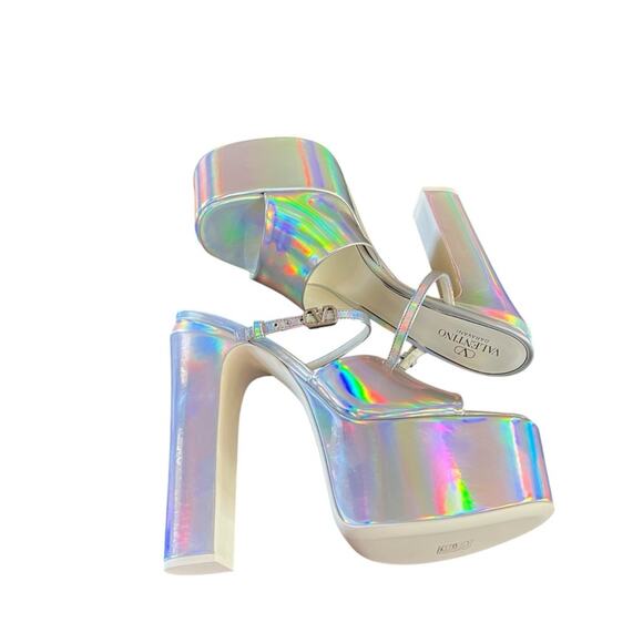 Valentino Garavani Iridescent  Platform High Heel Sandals NEW EU 40 US 10 - Picture 13 of 16